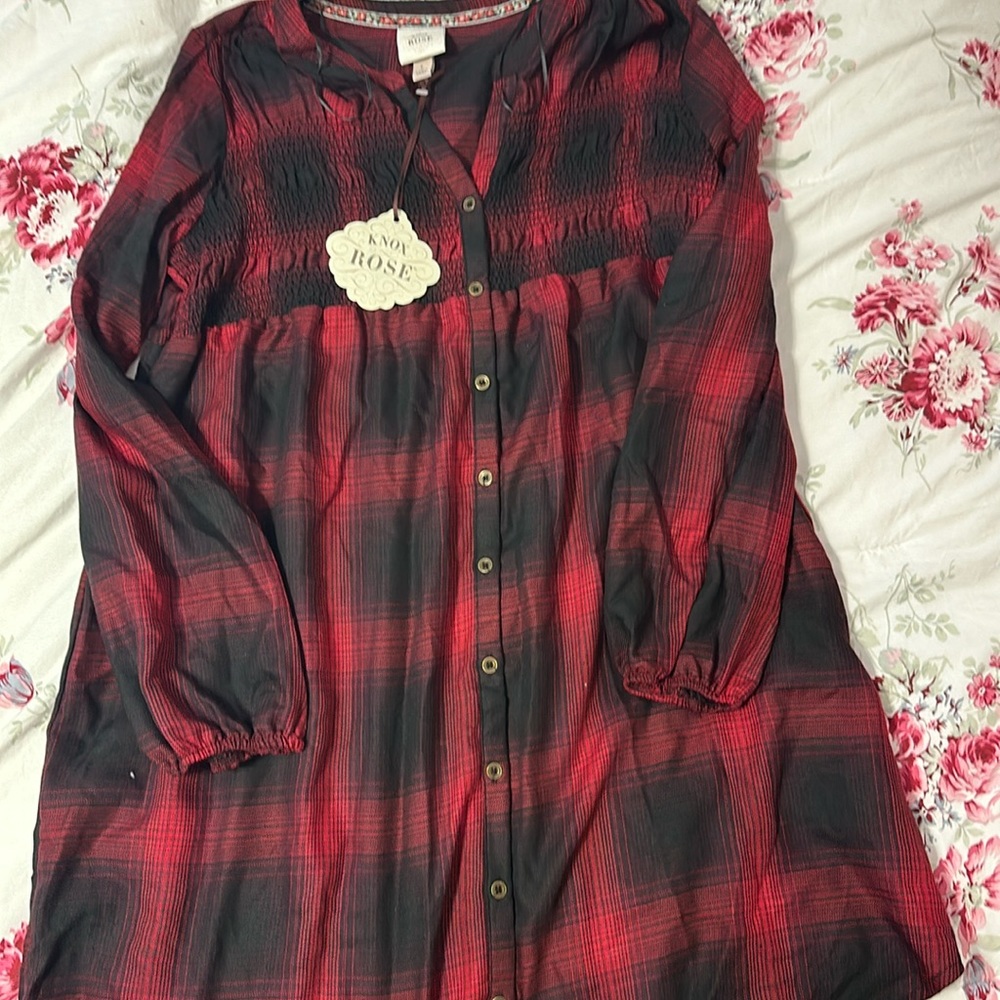Cute plaid button down dress